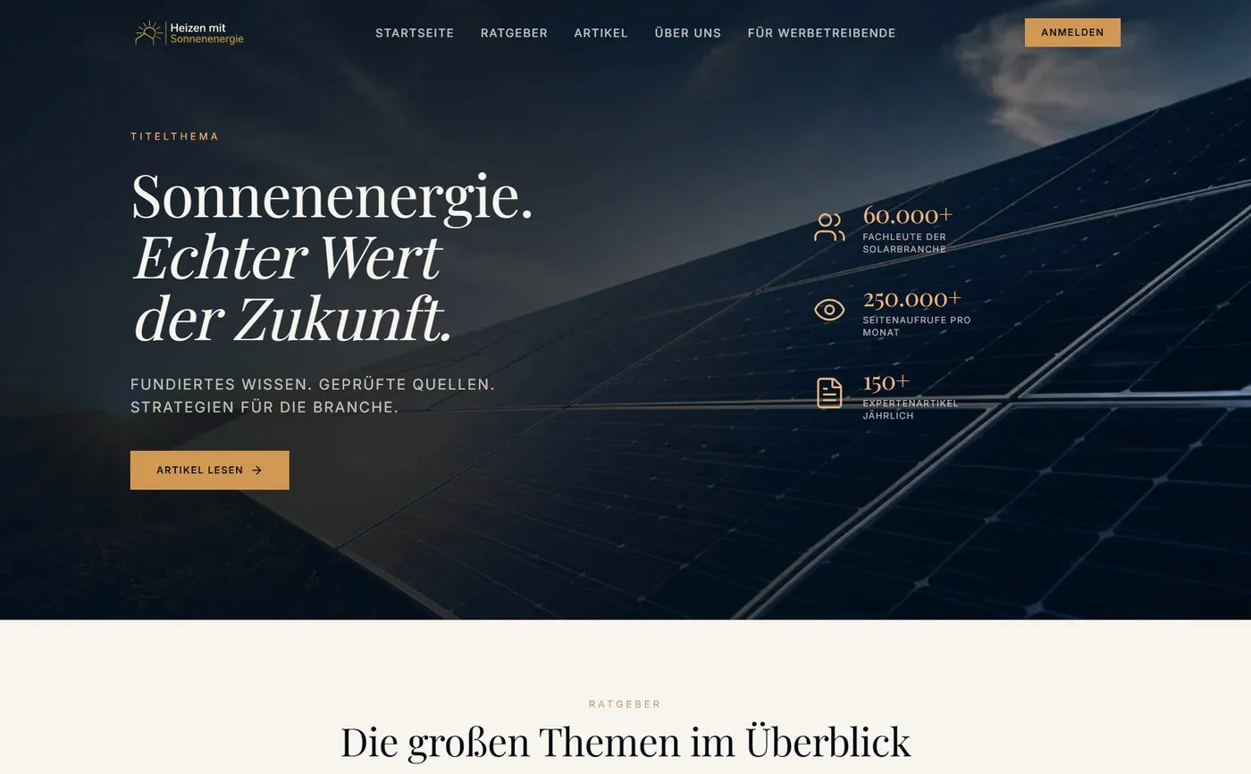 Heizen mit Sonnenenergie